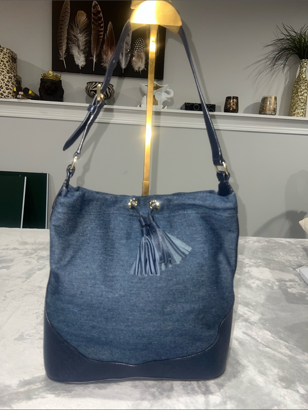 Talbots Denim Hobo Bucket Bag.